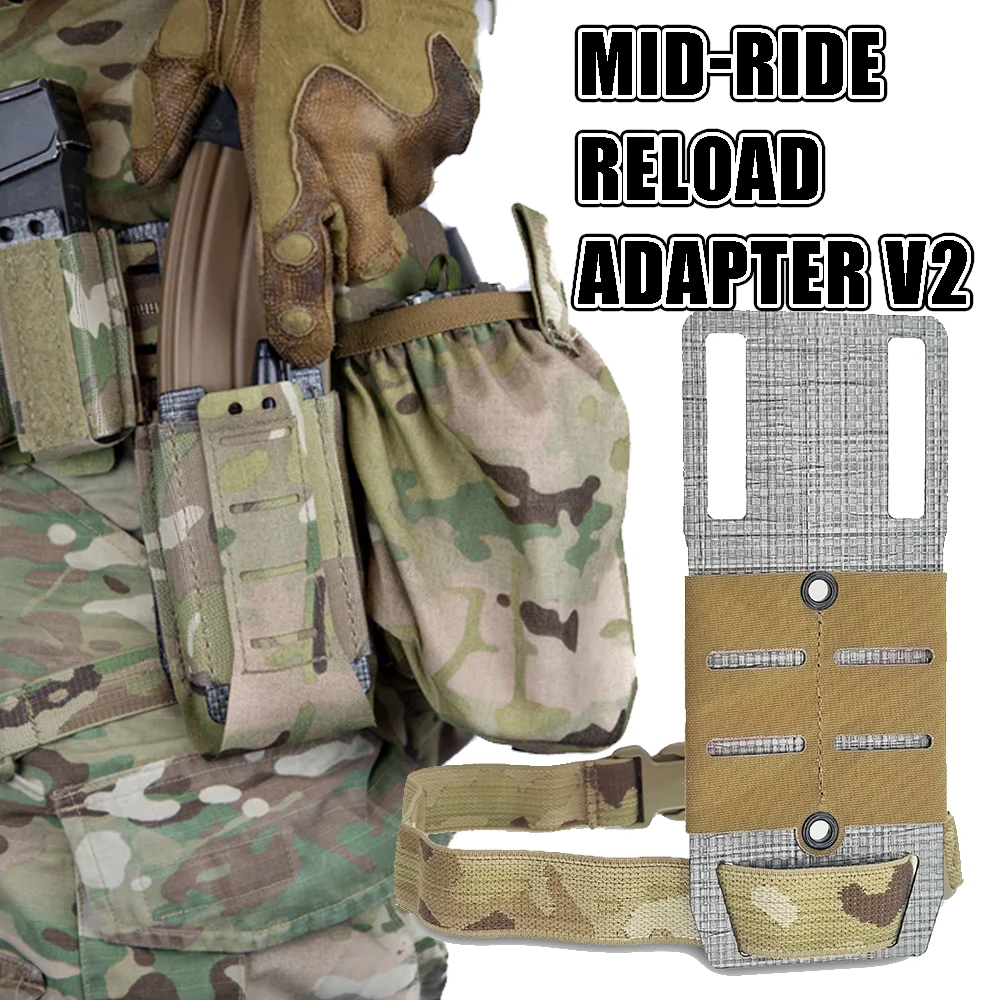 Tactical Mid-Ride Reload Adapter Modular Quick Release Adapter MOLLE Leg Straps Drop plate Panel for Airsoft Hunting
