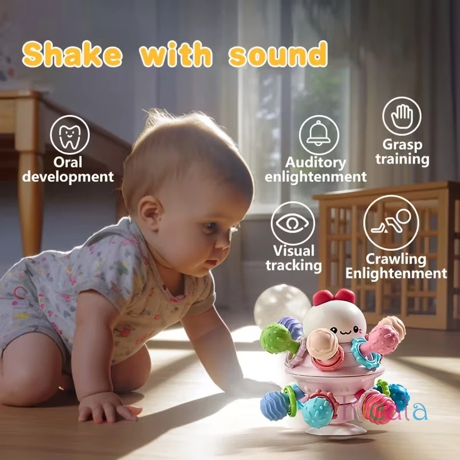 Brinquedo do bebê bola redonda de silicone macio mão garra bola chocalho infantil mastigável mordedores brinquedos para infantil 0-12 meses