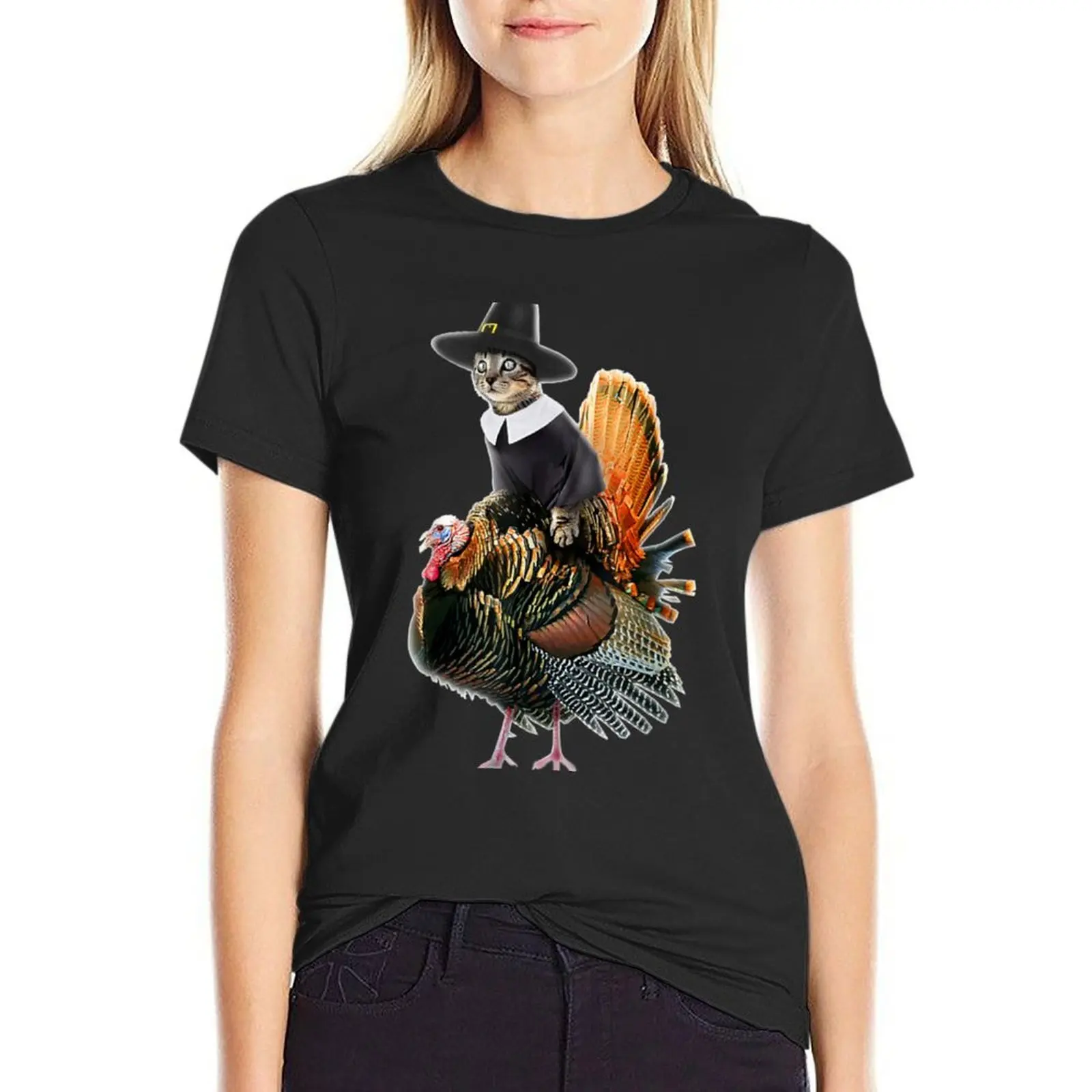 

Thanksgiving Cat Pilgrim| Perfect Gift T-shirt tees anime clothes kawaii clothes woman t shirt