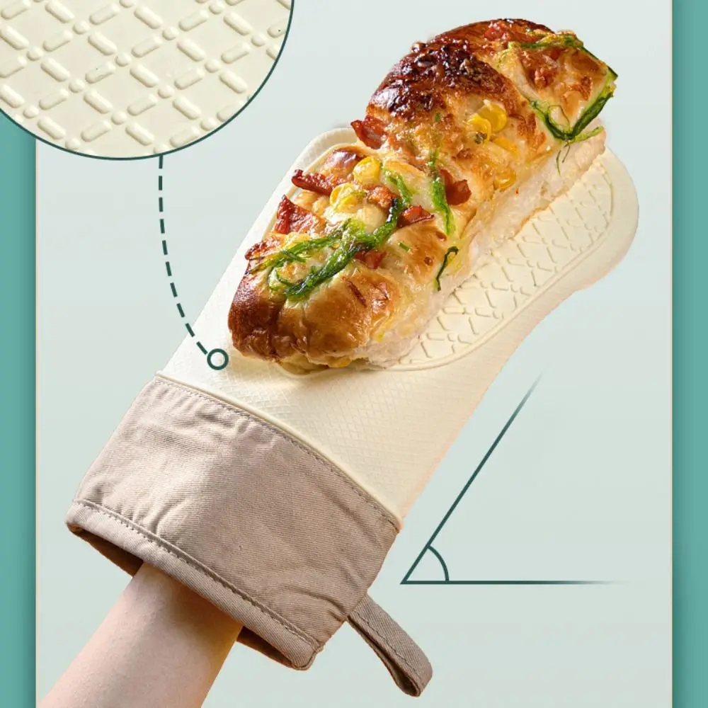 

2 шт. многофункциональные утолщенные силиконовые теплоизоляционные перчатки, нескользящие термостойкие перчатки для духовки, хлопковые варежки для выпечки, кухонные