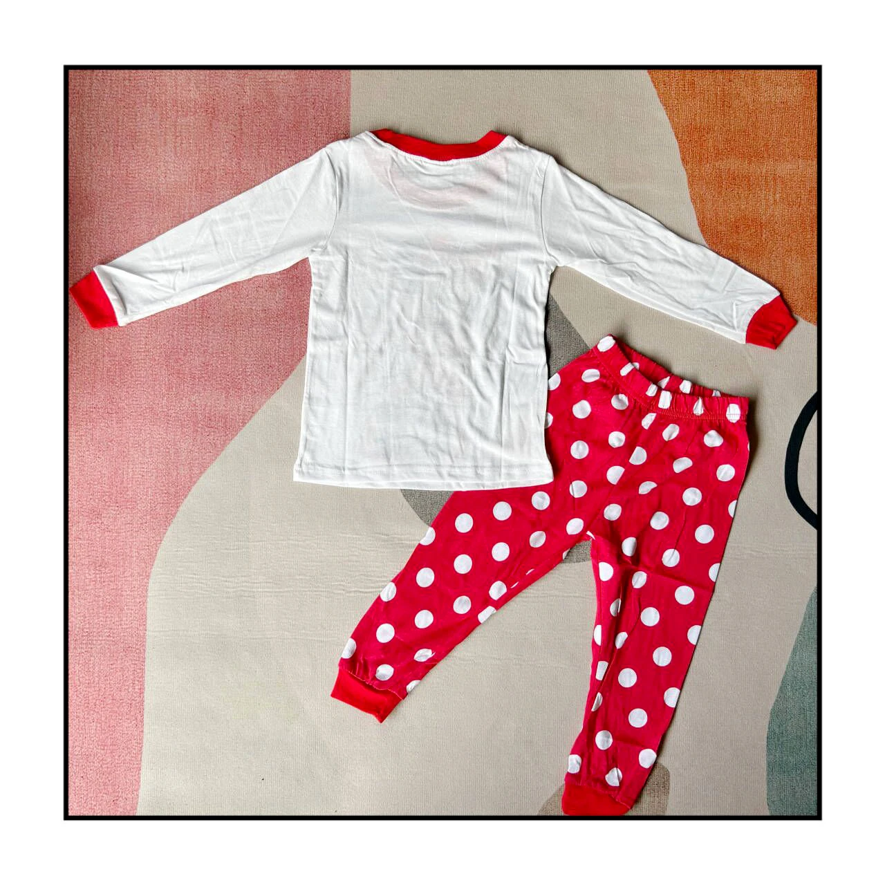 New Spring Autumn Children's Clothing Sets Red Round Dot Minnie Girl Sleepwear Clothes Kids Pajamas Set Baby Girls Pyjamas