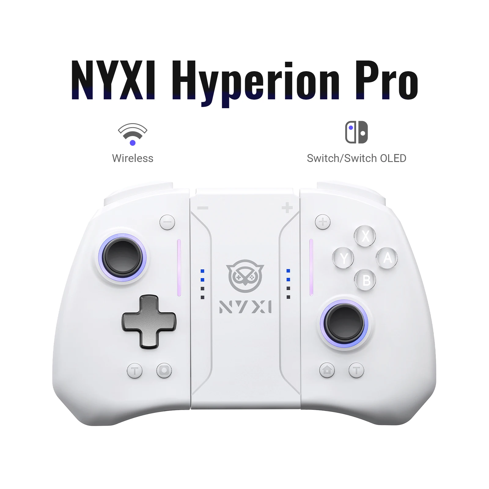 Contrleur de jeu sans fil NYXI Hyperion Pro pour manette de jeu Switch 2/Switch Bluetooth blanc