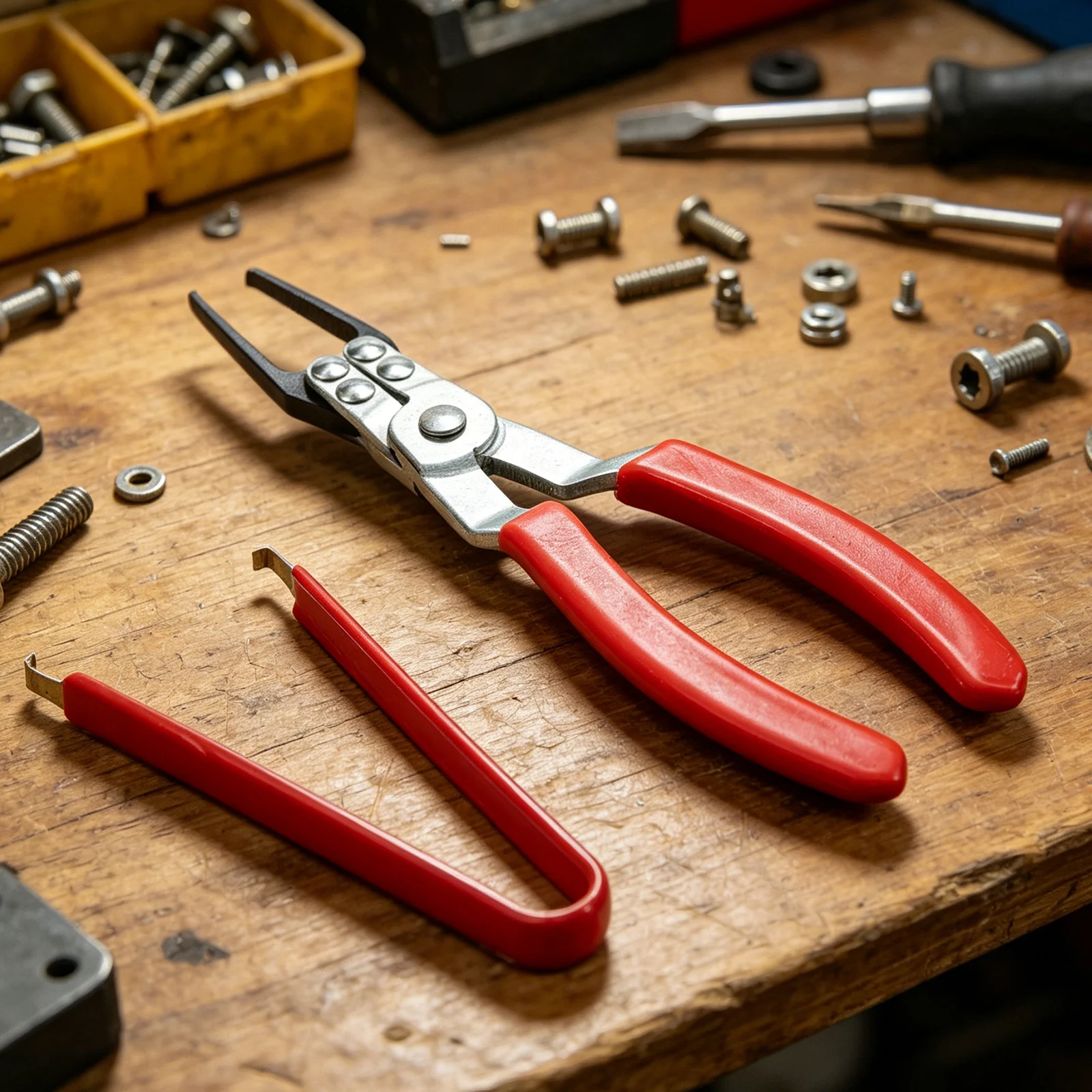 Relay Removal Pliers and Fuse Extraction Tool for Automotive Use with Slender Tip and Ergonomic Handle for Tight Spaces