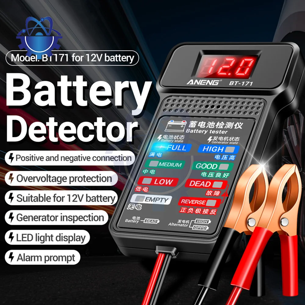 New Battery Tester 12V LCD Digital Auto Battery Analyzer Charging Cranking System Tester Car Battery Checker Diagnostic Tool