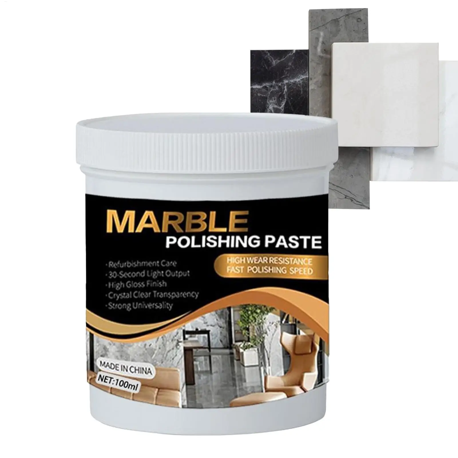 100ml Granite Polish Cleaner Quartz Countertop Shine Restorer for Floor Counter Tub Porcelain Sink Bathroom Commercial Supplies