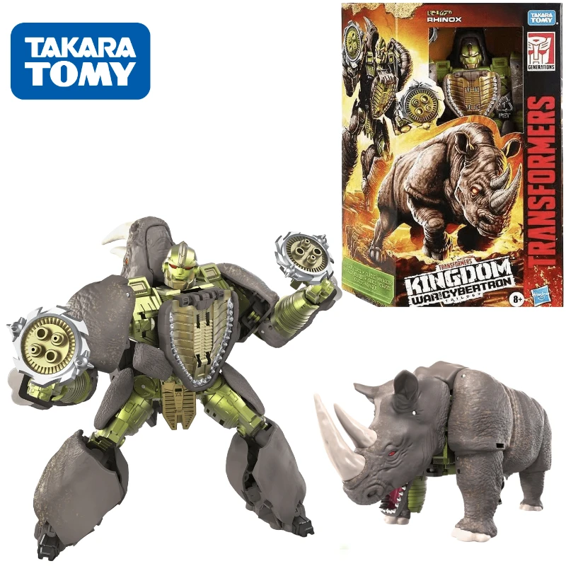 Takara Tomy-Transformers Serie G, Kingdom WFC-K27, Rhino Warrior, Robot de acción de Anime, juguetes de regalo, en Stock