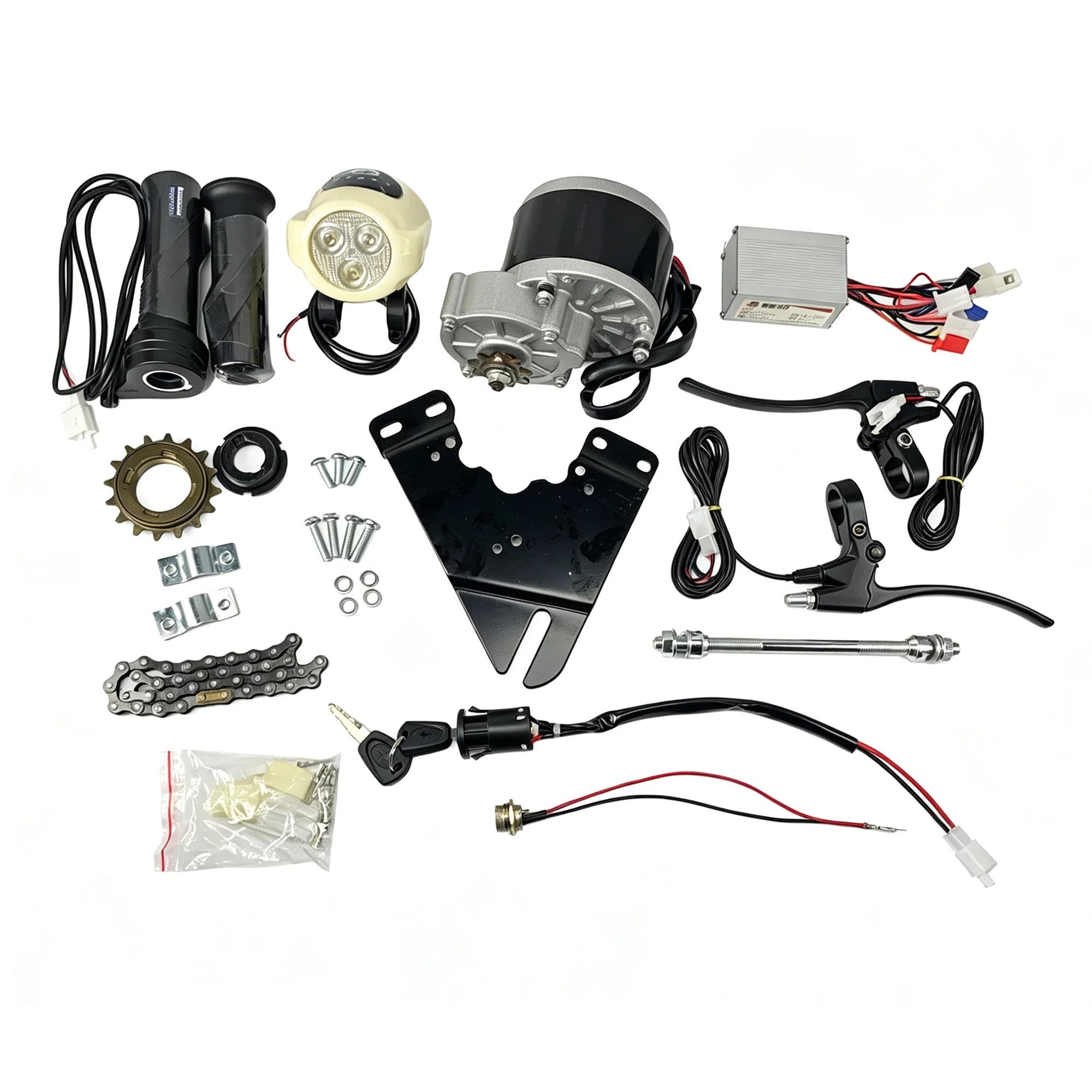 MY1016Z2 250W 12V 24V 36V DC Brushed Gear Motor With Controller Throttle Brake Light Lock Etc. Brush Motor Kit