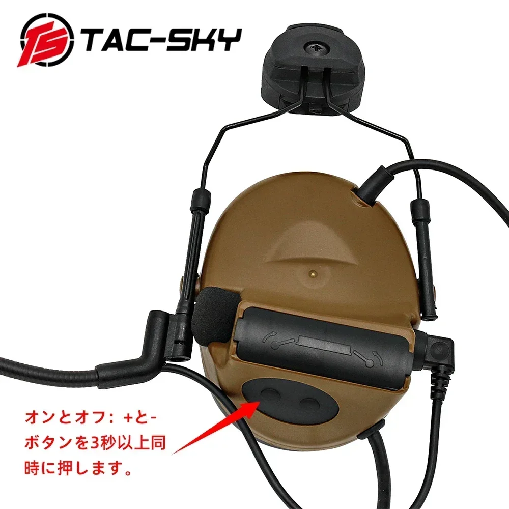 TAC-SKY Taktisches Headset TSCII Helmhalterung Schießkopfhörer und taktisches U94 PTT und Jagd-Headset Comta2 Stirnband