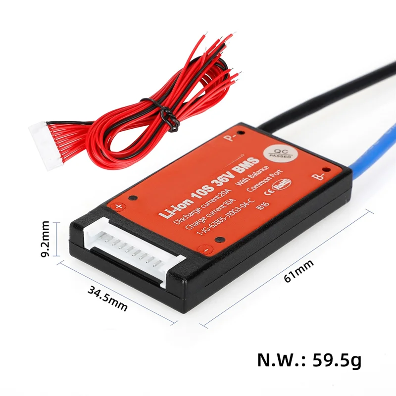 L52A-Li- Аккумуляторный блок 10S 36V 20A Плата защиты BMS с функцией баланса для непрерывного использования