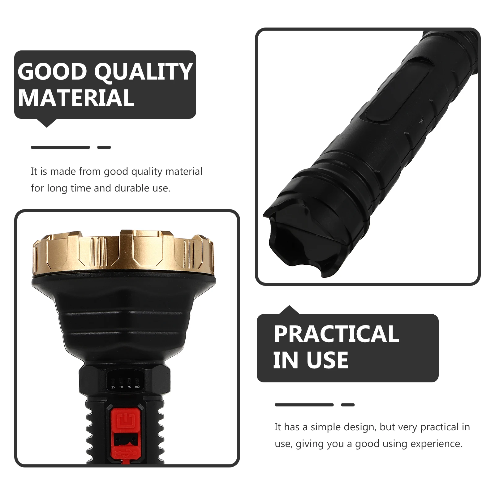 

1set 1Set Strong Light Zoom Outdoor Camping Flashlight Lightweight Durable Plastic Flashlight Portable Light For Gift