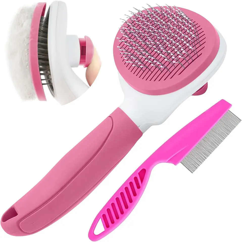 Self Cleaning Cat and Dog Grooming Brush Kit