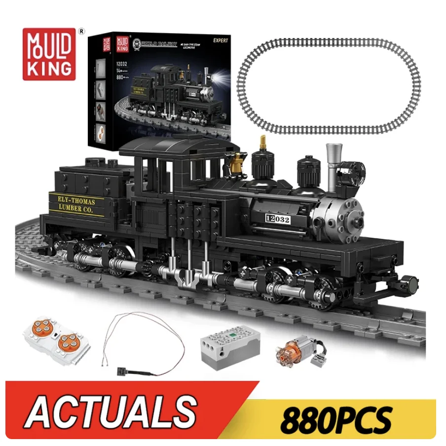 Jouet de briques de train de type Shay avec télécommande technique pour enfants, construction lomatéritive à vapeur, assemblage de nuits, cadeaux de Noël, nouveau, 880 pièces