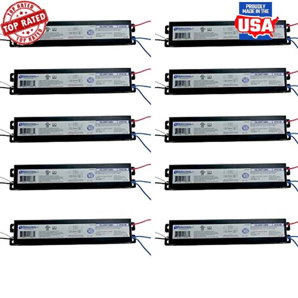 10-Pack Electronic Fluorescent Ballasts 2 F96T12 Lamps Instant Start 120-277V NBF HPF HO Robertson Compatible Commercial Use