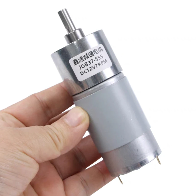JGB37-555 Motor de engranaje eléctrico de CC de alto par y baja velocidad de 12V Micro 24V 555 CC Motor de reducción de caja de cambios Motorreductor para brazo de Robot