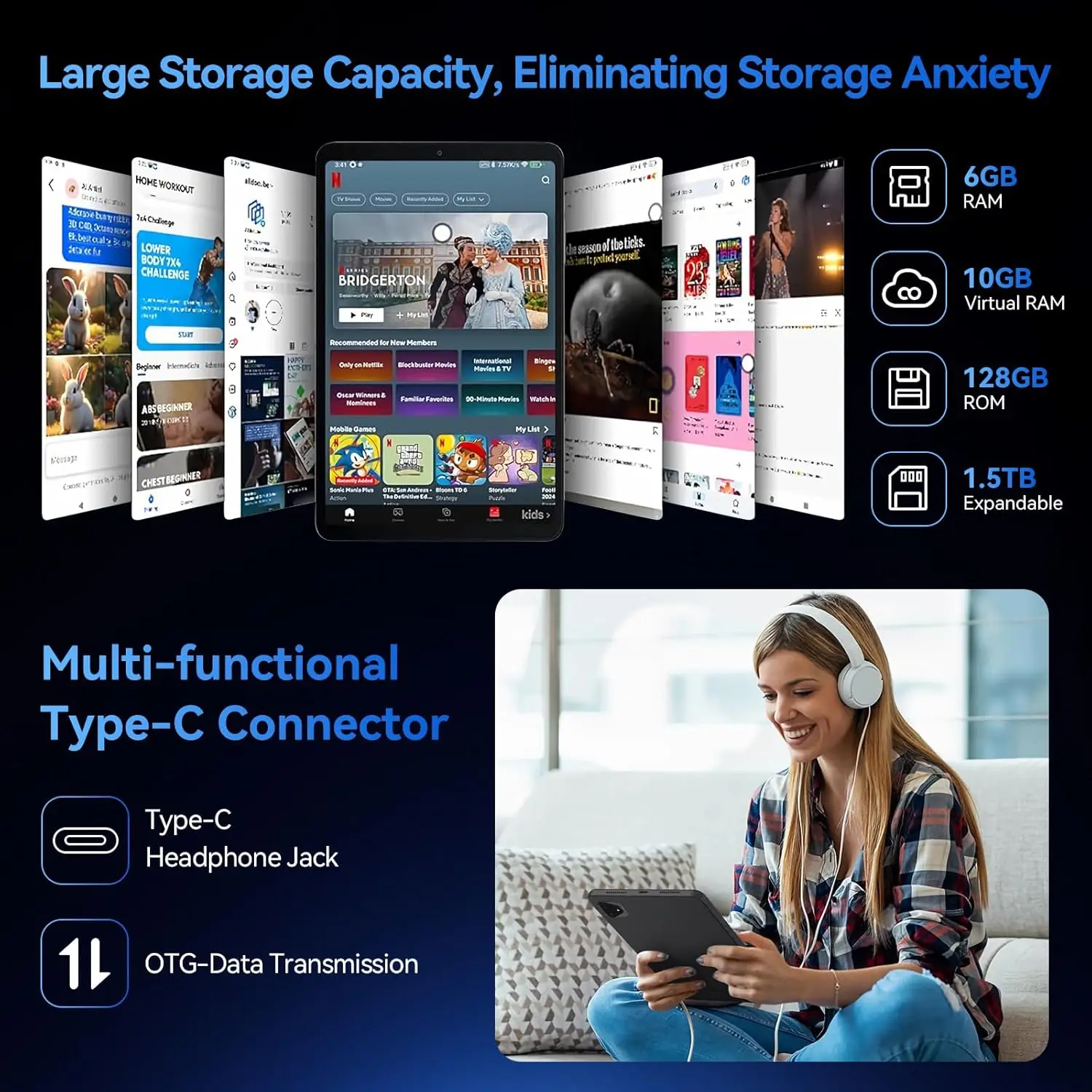 ALLDOToxic-Tablette PuniPlay 60 Pro, 11 pouces, écran 90Hz, 6 Go + 6 Go de RAM, 128 Go, Android 14, Dean, Helio G99, Octa Core, 7000mAh, 4G, persévérance et Wi-Fi