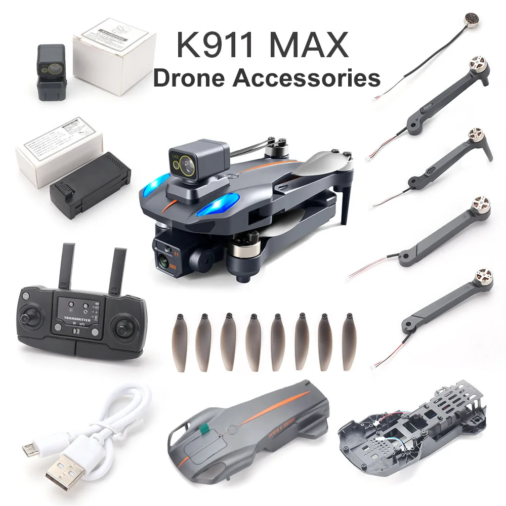 K911Max Drone Original Accessories K911 MAX Battery USB Charger Propeller Blade Motor Arm A B Arm Brushless Engine Controller