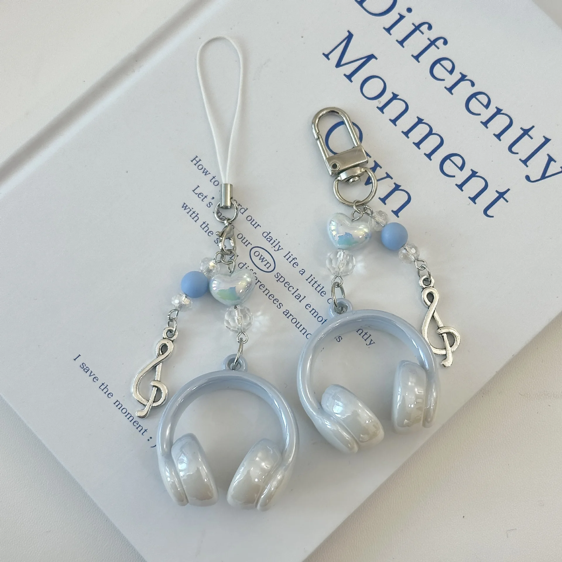 Музыкальный символ, дизайн гарнитуры, брелок для мужчин и женщин, подвеска для наушников, мобильная цепочка, студенческий рюкзак, подвесное украшение, ювелирное изделие, подарок