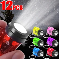 Mini Flashlight Keychain LED Luminous Torches for Outdoor Camping Fishing Battery Powered Lights Keyrings Pendant Accessories