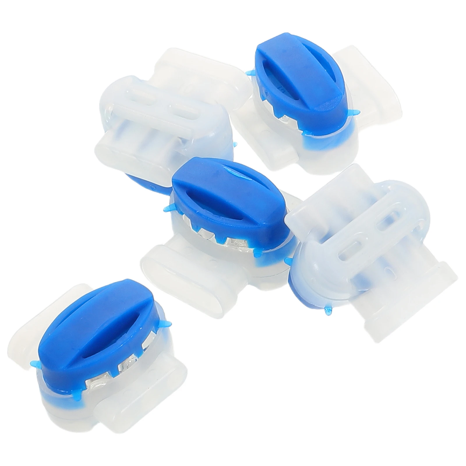 

5Pcs Waterproof Communication Connectors: Blue Three-Hole Terminals for High-Efficiency Signal Connections