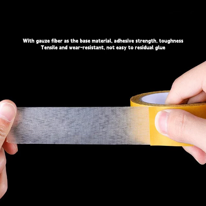 Super Traceless Carpet Adhesive Double Sided Cloth Base Tape With Strong Fixation High Viscosity For Waterproof Translucent Mesh