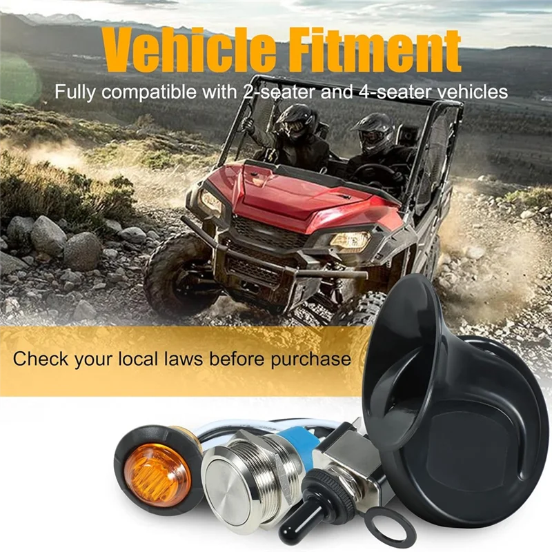 

Universal Turn Signal Kit With Amber LED Blinker Wide For Polaris, Can-Am, Kawasaki, Pioneer, Golf Cart, Arctic Cat