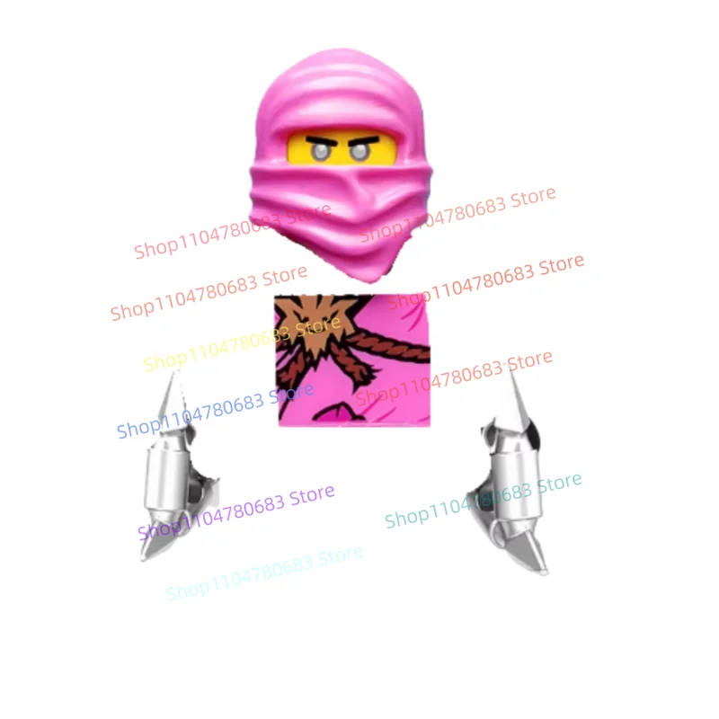 Bloques de Construcción MOC, Minifigura de Guerrero Rosa, Modelo de Ensamblaje, Personaje de Anime de TV, Juguete Coleccionable, Regalo Navideño