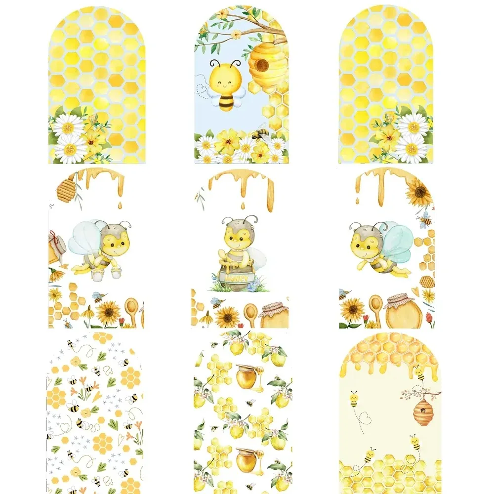 Mehofond Honey Bee Arch Cover Backdrop Baby Shower Birthday Wedding Decor Chiara Honey Pot Yellow Flower Background Photozone