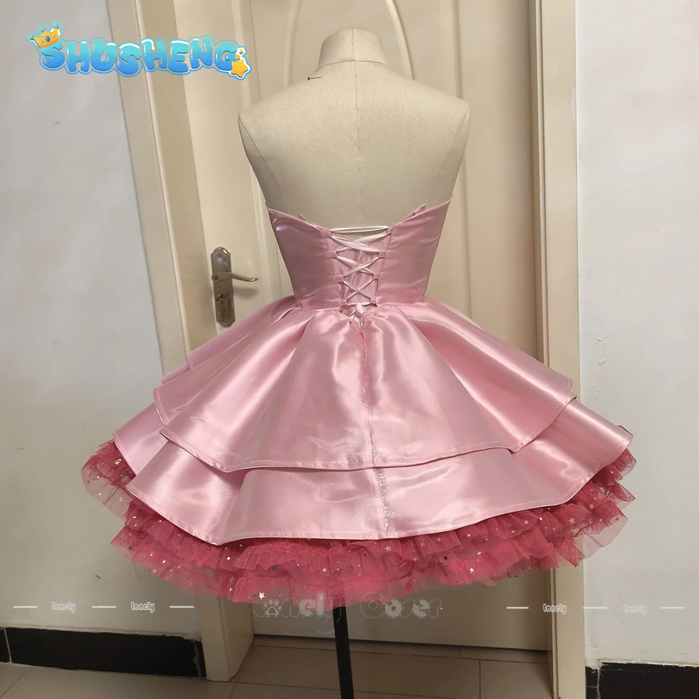 Anime Zombie Stage Mizi Cosplay Costume Wig Pink Dress Headwear Mask Leg Rings Earphone Props Halloween Carnival Sua Alien Stage