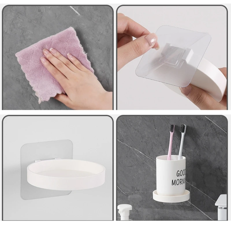 Rak Sabun Terpasang Dinding Rak Penyimpanan Kamar Mandi Tempat Botol Aromaterapi Bulat