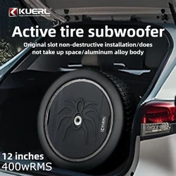 The Spare Tire of The New Car Trunk Is Installed with An Active High-power Rated 400W Subwoofer Amplifier Car Audio Upgrade