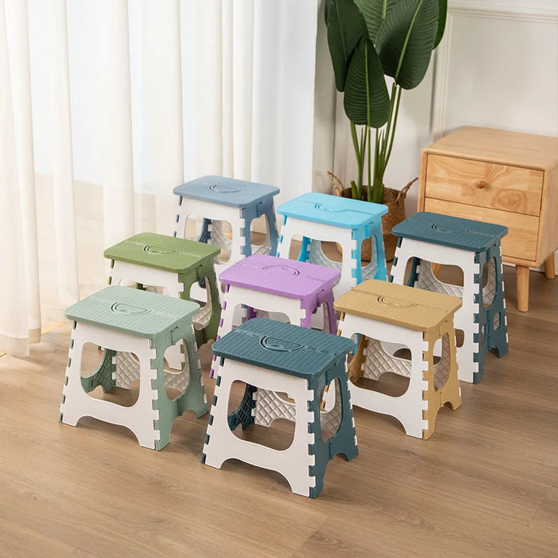 Taburete de muebles plegable de plástico grueso, Mini silla portátil para exteriores para niños y adultos, banco, tren, Maza, cambio de zapatos, taburete de pesca