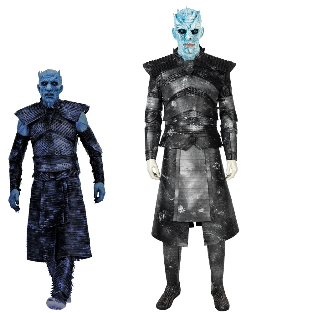 ナイトキング-コスプレ衣装,TVシリーズ,男性用マスク,トップパンツ,アクセサリー付きジャケット,ハロウィーンパーティー,ショー衣装