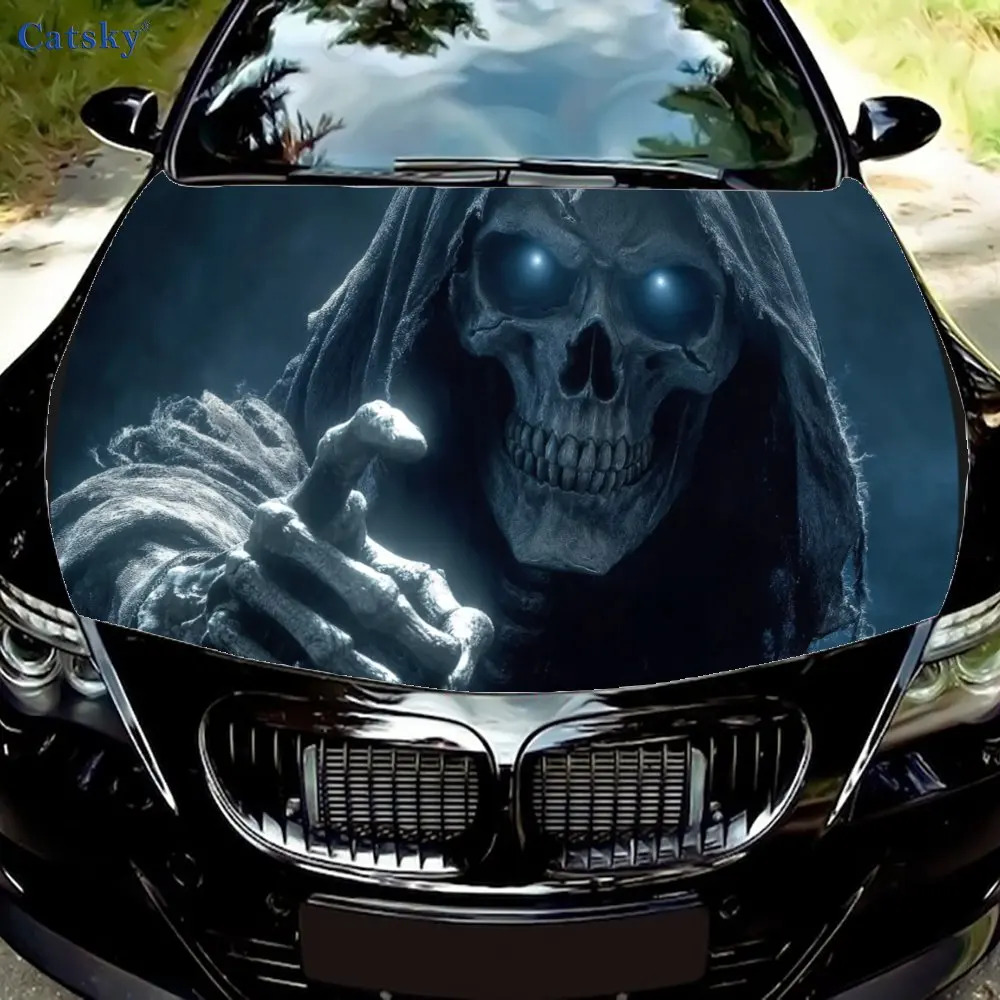 Gothic skeleton Fantasy theme car cover decoration, suitable for cars, SUVs and other models, car accessories, inspired design |