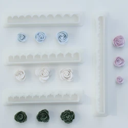 Long Curled Lace Rose Petal Flower Strip Roll Polymer Clay Cutters Mold DIY Earrings Jewelry Pendants Cutting Die Handmade Tools