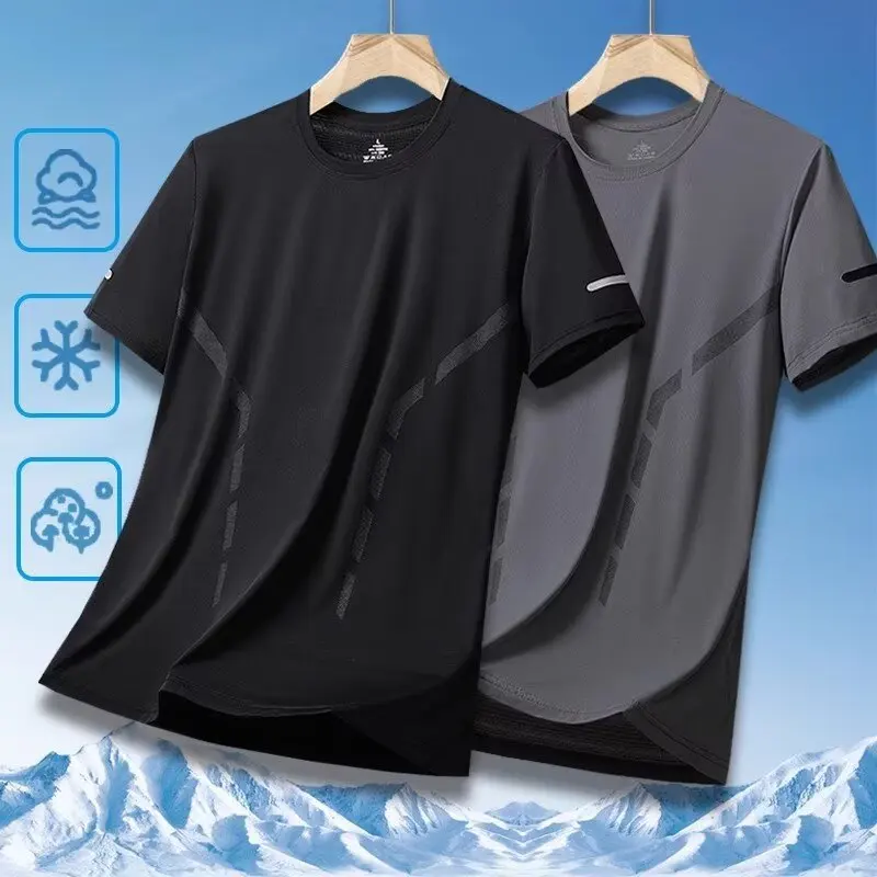 Ice Silk Short Sleeve Women's Summer Mesh Fitness T-Shirt plus Size Quick Dry Breathable Cool Feeling  Color Half Sleeve...