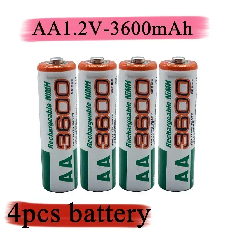New AA Battery 3600 MAH Rechargeable Battery 1.2V Nickel Hydrogen Is Suitable for Clock and Mouse with Charger