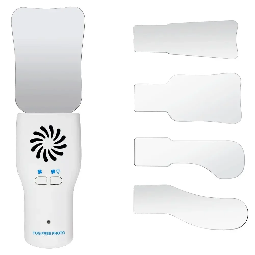 Dentalhas ortodônticas espelho intra oral led espelho inoxidável 4 pçs espelho livre de nevoeiro/nevoeiro livre fotografias intra orais espelho