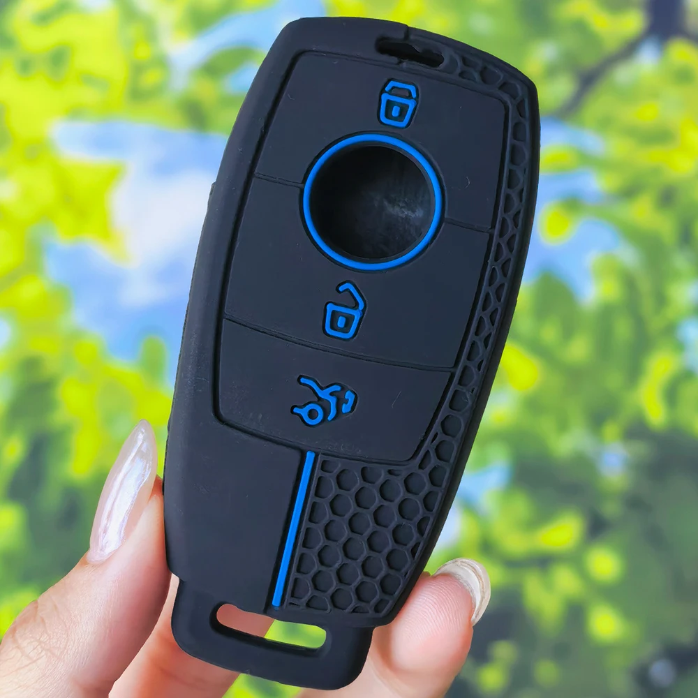 Ergonomic Honeycomb Texture Silicone Key Cover For Mercedes Benz A C E S G Class GLC CLE CLA GLB GLS Remote Fob Protective Case