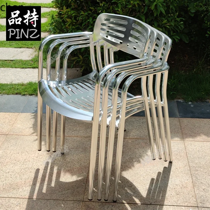 CZ-1  Outdoor Leisure Table and Chair Patio Outdoor Waterproof Terrace Table Cafe Aluminum Alloy External Chair