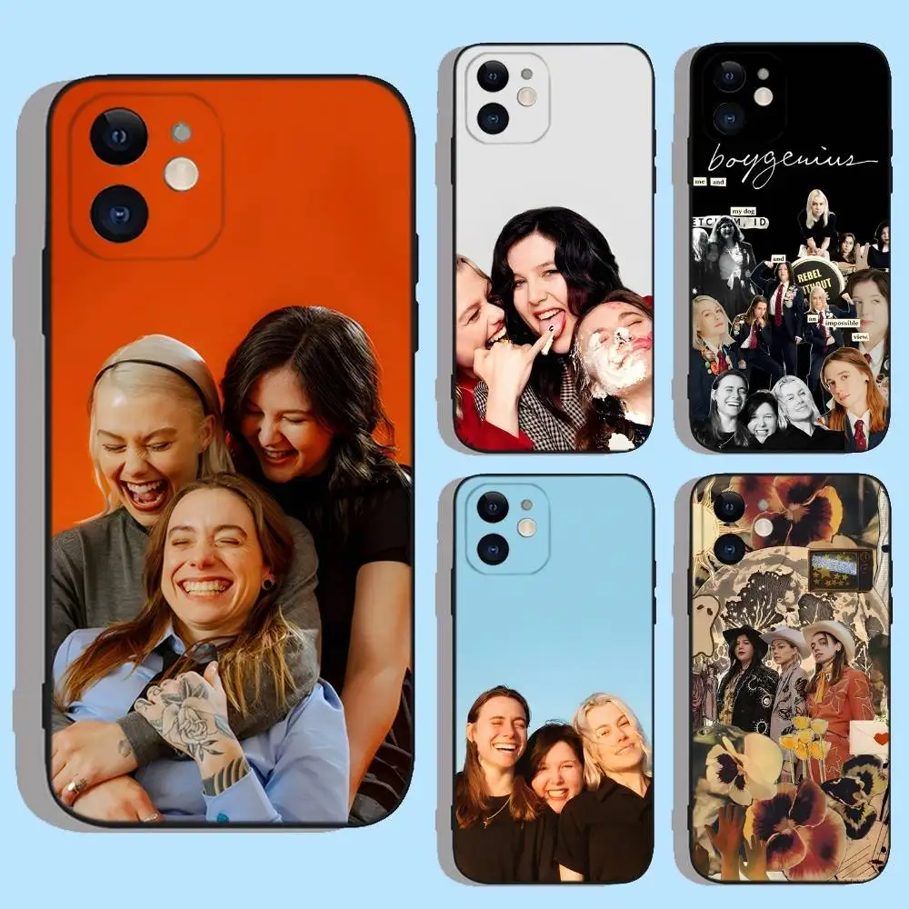 

B-Boygenius The Record Phone Case For iPhone 16e,16,15,14,13,12,11,XS,XR,X,8,7,Pro,Max,Plus,mini Silicone Black Cover