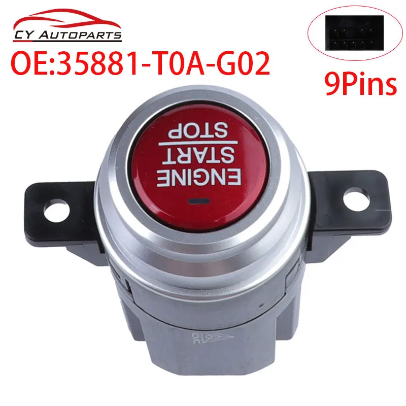 Engine Push Button Ignition Key Start Stop Switch For Honda CR-V 2012-2018 35881-T0A-G02 35881T0AG02 35881-T0A-G03 35881T0AG03