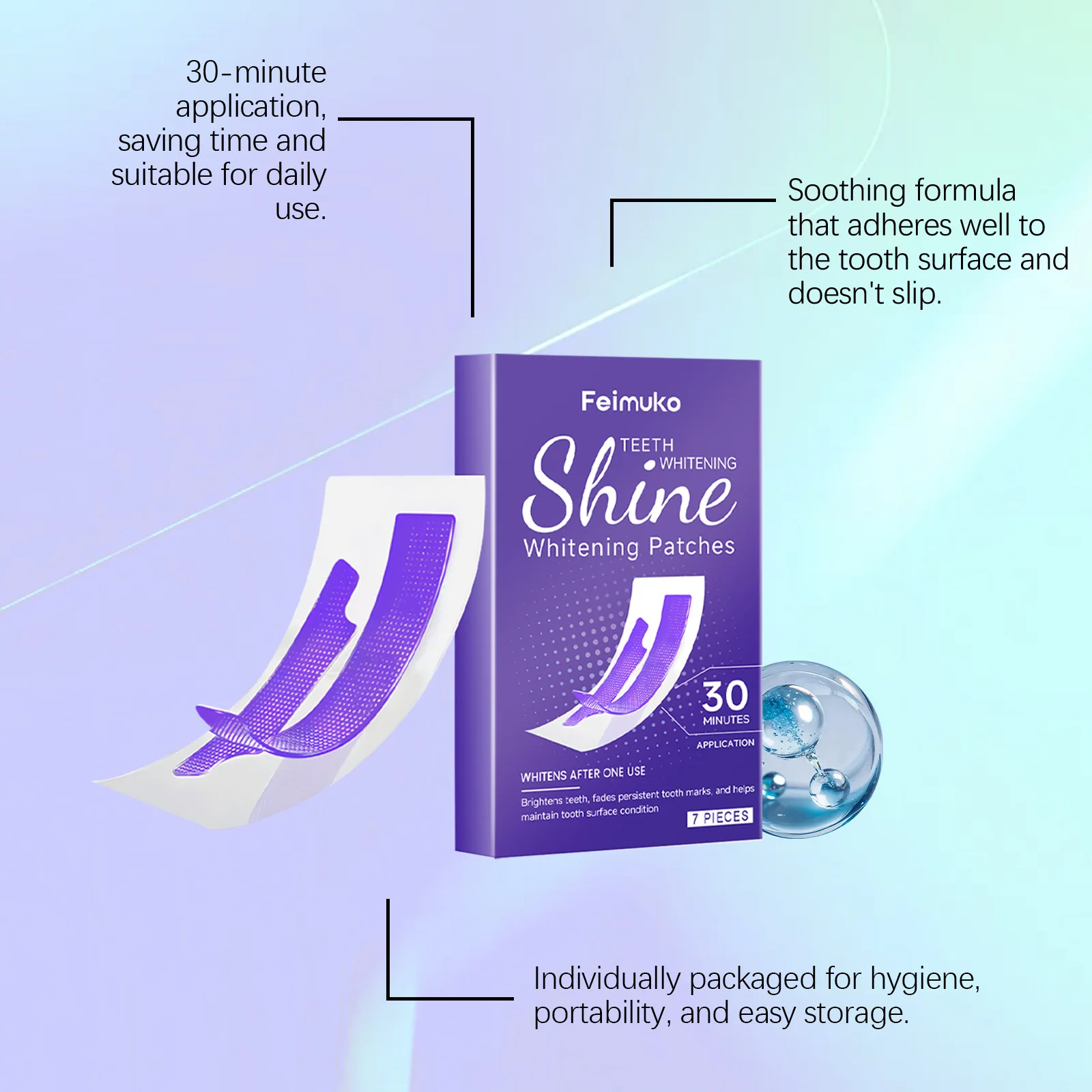 Teeth Whitening Strips Stain Removal Bright Smile Cleaning Fresh Breath Oral Hygiene Reduce Sensitivity Teeth Bleaching Strip