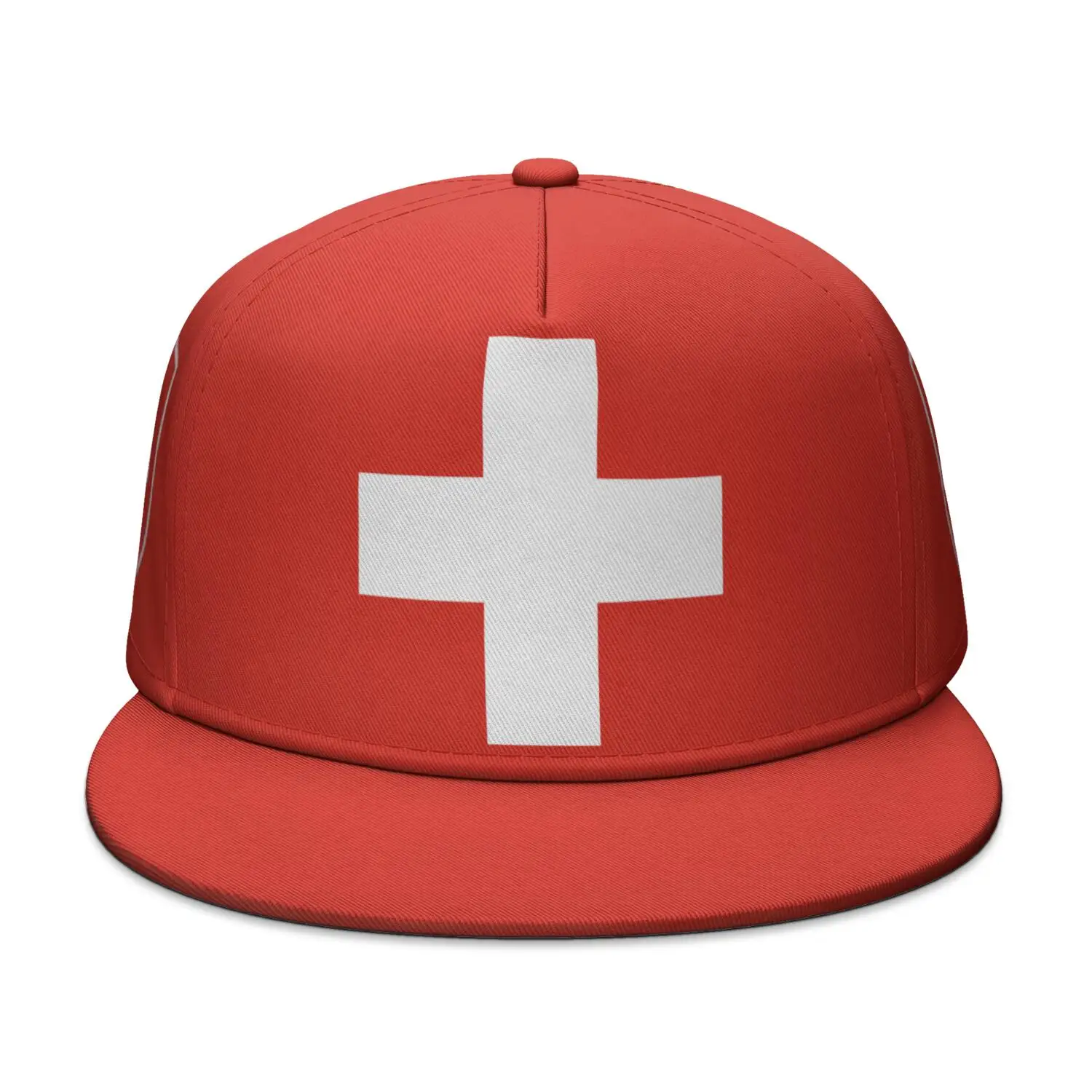 Custom Switzerland Hip-hop Hat Custom Made Name Team Logo Flat Brimmed Cap Travel German Schweiz Nation Suisse Flag Photo Headge