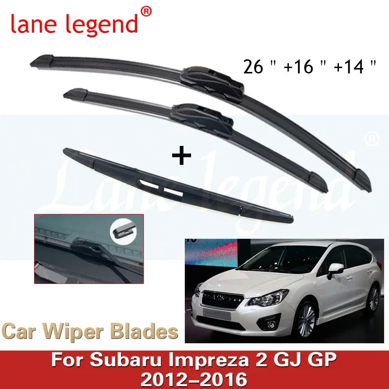 Front Rear Windscreen Wiper Blade For Subaru Impreza 2 GJ GP Hatchback WSX XV Crosstrek 2012 - 2016 Window Winshield Accessories