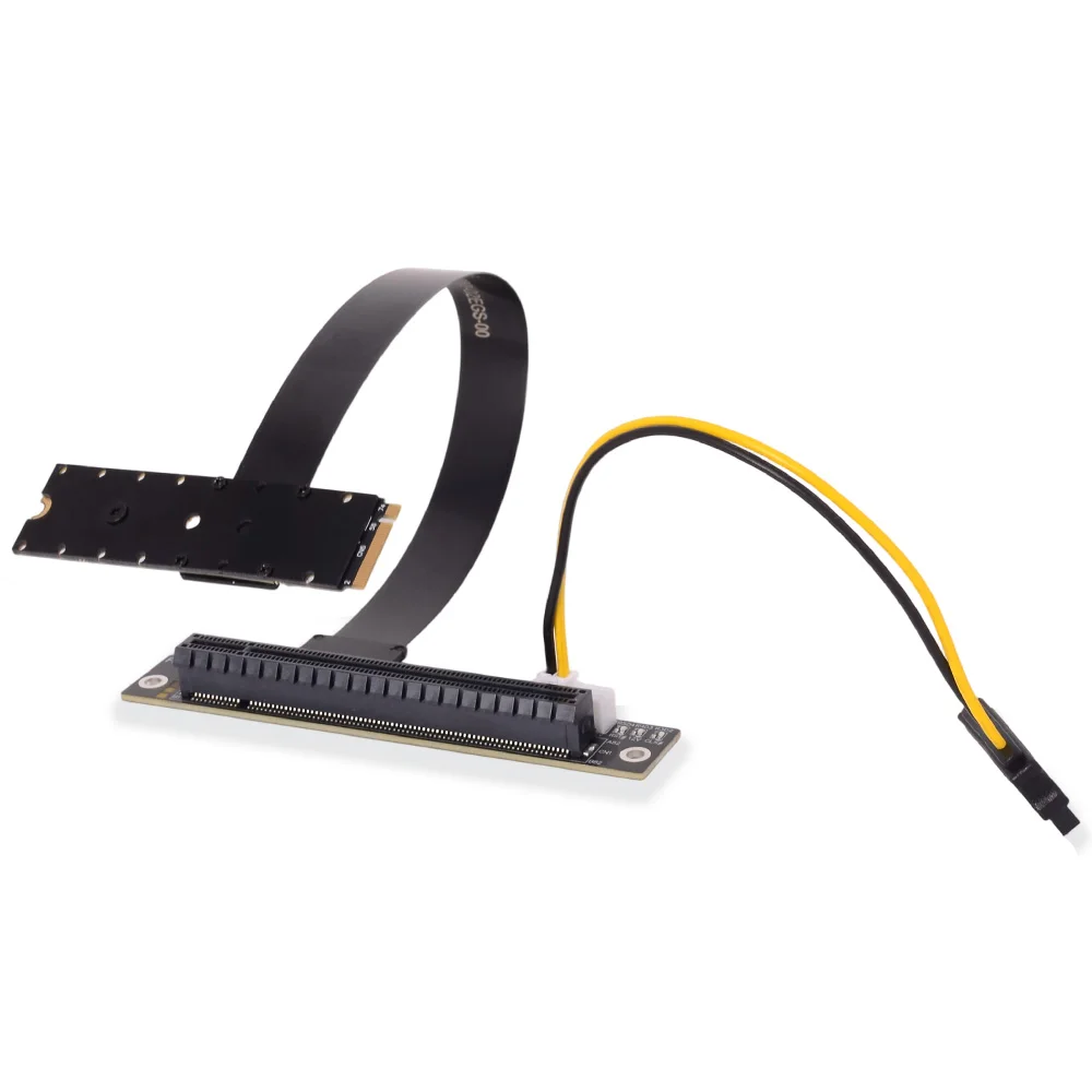ADT-Link PCIe 5.0 M.2 NGFF NVMe Adapter x16 Graphics Card Extension Cable FFC High-Speed Ultra Soft low Loss Riser Adapter