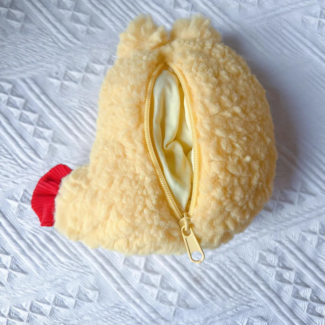 Bolsa para auriculares con camarones fritos Tempura, monedero, llavero, percha para bolso, bolso para muñeca
