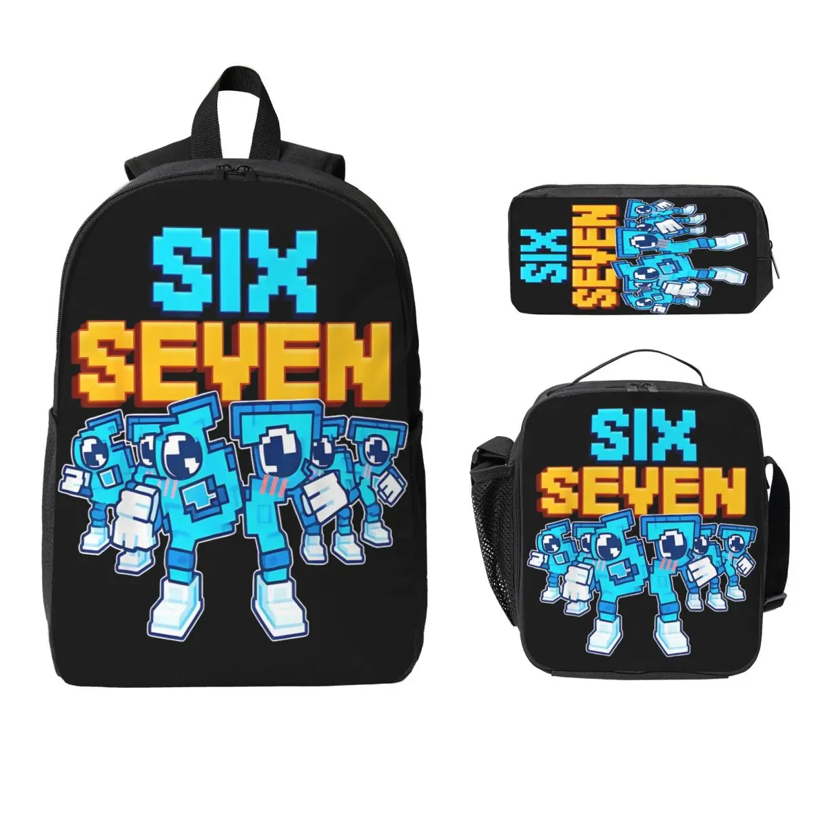 3Pcs 67 Six Seven 6-7 Italian Brainrot School bags Set for Girls Boys Pencil Boxes Backpack Sets with Lunch Box For Daypack
