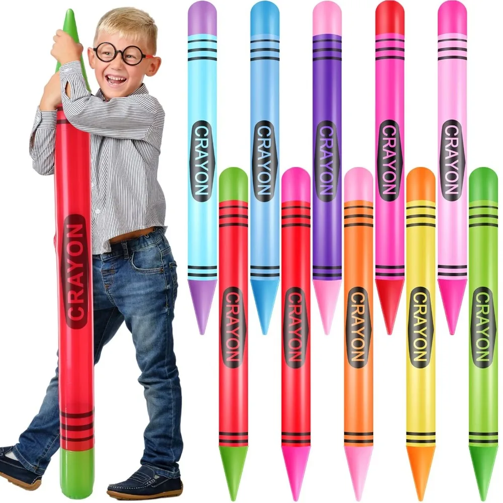 

New PVC Inflatable Pencil Jumbo Lightweight Neon Crayon Party Gift Cute Back to School Party