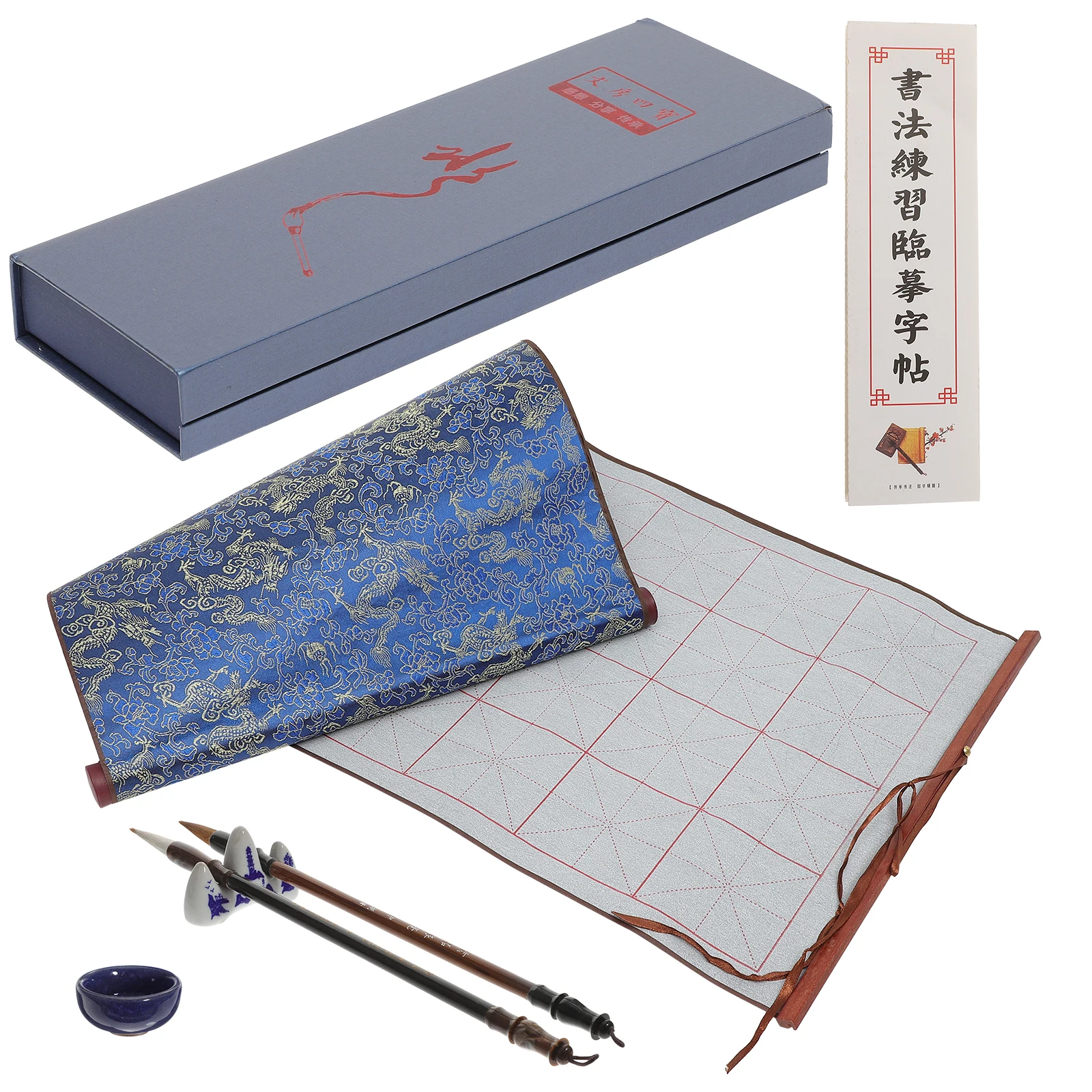 

Water Writing Cloth Set Foldable Student Canvas Wood Beginner Calligraphy Kits Portable Reusable Mat Household Writing Cloth Art