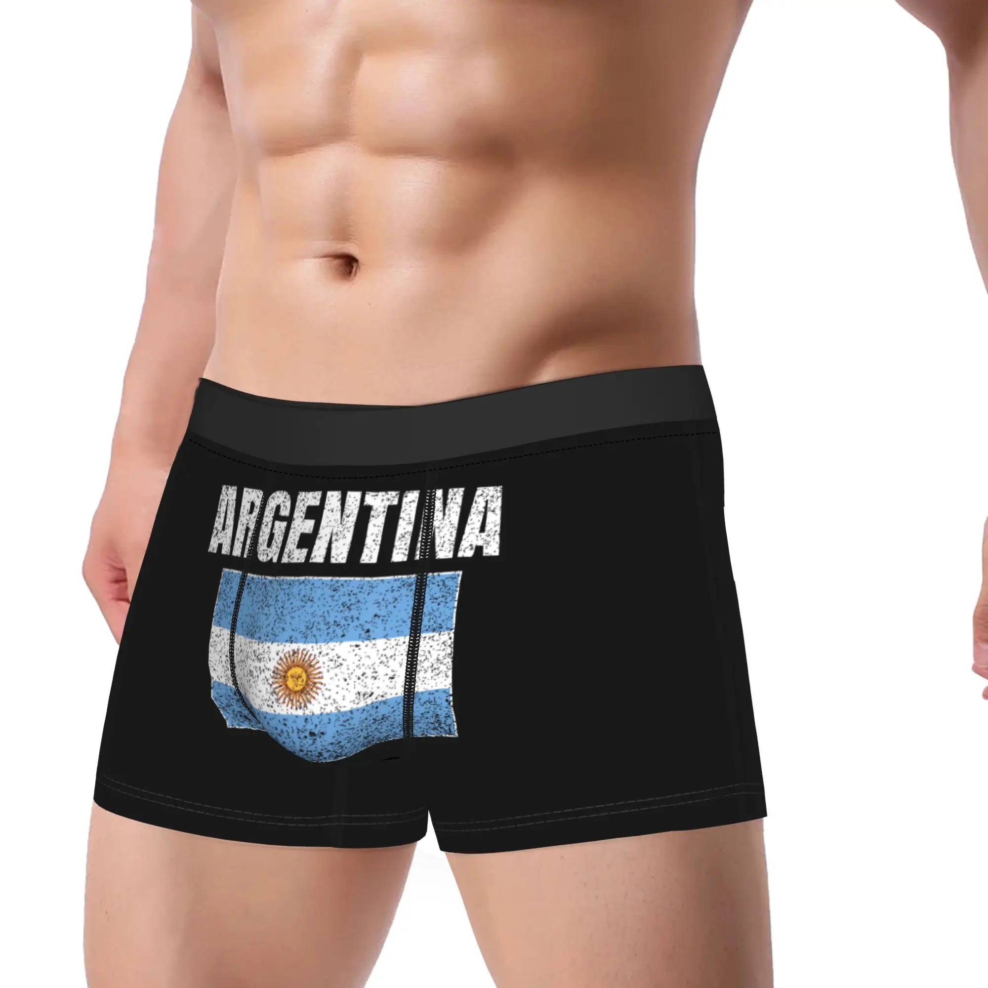 Argentinian Flag Vintage Argentina Map Country Underwear Men's Shorts Briefs Classic Boxer Shorts Hot Sale Plus Size Underpants